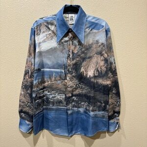 Vintage 70’s Disney Productions Hidden Mickey Mouse dagger collar button up